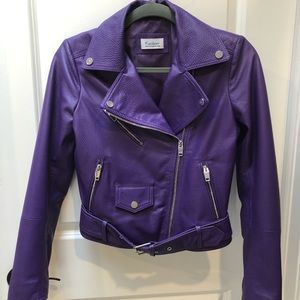 Purple leather jacket